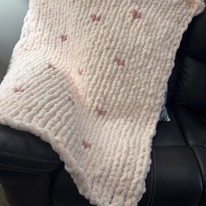 Hand make a chunky blanket . Soft good for a gift